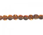 8mm Golden Brown Pressed Glass Pebble Bead, 14" string 8mm Golden Brown Pressed Glass Pebble Bead, 14" string