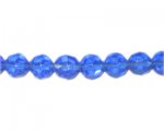 10mm Dark Sky Blue Faceted Round Glass Bead, 13" string 10mm Dark Sky Blue Faceted Round Glass Bead, 13" string