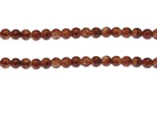 (image for) 6mm Brown Marble-Style Glass Bead, approx. 68 beads