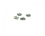 10mm Green Stripe Pressed Glass Heart Bead, 6 beads 10mm Green Stripe Pressed Glass Heart Bead, 6 beads
