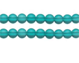 (image for) 10mm Aqua Semi-Matte Glass Bead, approx. 17 beads