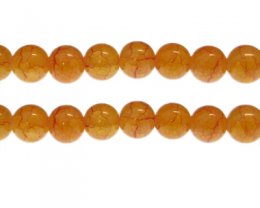 (image for) 12mm Orange/Yellow Duo-Style Glass Bead, approx. 14 beads