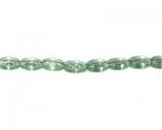 12 x 8mm Pale Green Flat Oval Pressed Glass Bead, 13" string 12 x 8mm Pale Green Flat Oval Pressed Glass Bead, 13" string