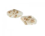 30 x 26mm Crystal Foil Lampwork Glass Bead, 2 beads 30 x 26mm Crystal Foil Lampwork Glass Bead, 2 beads
