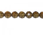 14mm Soft Bronze Faceted Glass Bead, 14" string 14mm Soft Bronze Faceted Glass Bead, 14" string