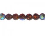 12mm Brown AB Finish Faceted Round Glass Bead, 13" string 12mm Brown AB Finish Faceted Round Glass Bead, 13" string