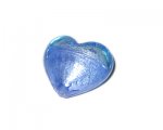30mm Blue Foil Heart Lampwork Glass Pendant 30mm Blue Foil Heart Lampwork Glass Pendant