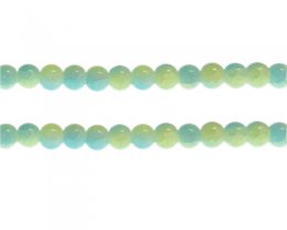 (image for) 8mm Pastel Blue/Yellow Duo-Style Glass Bead, approx. 38 beads