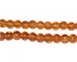 (image for) 6mm Light Brown Round Crackle Glass Bead, approx. 74 beads