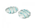 30 x 24mm Green Stripe Flower Lampwork Glass Bead, 2 beads 30 x 24mm Green Stripe Flower Lampwork Glass Bead, 2 beads