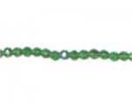 4mm Dark Green Faceted Round Glass Bead, 13" string 4mm Dark Green Faceted Round Glass Bead, 13" string