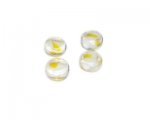 10mm Yellow Dot Flat Round Handmade Lampwork Bead, 8 beads 10mm Yellow Dot Flat Round Handmade Lampwork Bead, 8 beads