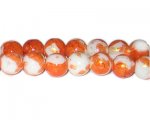 12mm Orange GoldLeaf-Style Glass Bead, approx. 17 beads 12mm Orange GoldLeaf-Style Glass Bead, approx. 17 beads