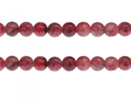 (image for) 10mm Dark Red/Gray Duo-Style Glass Bead, approx. 18 beads