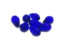 (image for) 14 x 10mm Blue Bicone Faceted Glass Bead, 8 beads