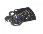 50 x 40mm Silver Square Clock and Dragonfly Metal Steampunk Pend 50 x 40mm Silver Square Clock and Dragonfly Metal Steampunk Pend