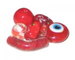 Approx. 1.5oz. Red/Maroon Lampwork Glass Bead Mix Approx. 1.5oz. Red/Maroon Lampwork Glass Bead Mix