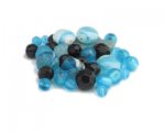 Approx. 1.5 - 2oz. Turquoise/Black Bead Mix Approx. 1.5 - 2oz. Turquoise/Black Bead Mix