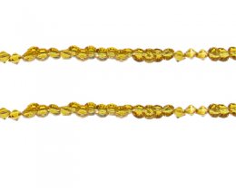 (image for) 4mm Gold Bicone Glass Bead, 14" string, side drill