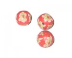14mm Red Floral Polymer Clay Bead, 10 beads 14mm Red Floral Polymer Clay Bead, 10 beads