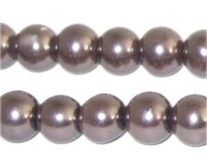(image for) 12mm Round Cocoa Glass Pearl Bead, approx. 18 beads