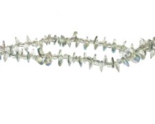 (image for) 6 x 3mm Ivory/Silver Faceted Glass Bead, 18" string, side-drill