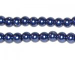 6mm Round Royal Blue Glass Pearl Bead, approx. 78 beads 6mm Round Royal Blue Glass Pearl Bead, approx. 78 beads