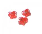 16mm Red Floral Butterfly Lampwork Glass Bead, 5 beads 16mm Red Floral Butterfly Lampwork Glass Bead, 5 beads