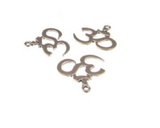 (image for) 22mm Ohm Silver Metal Charm, 3 charms