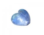 28mm Sky Blue Foil Heart Handmade Lampwork Glass Bead 28mm Sky Blue Foil Heart Handmade Lampwork Glass Bead