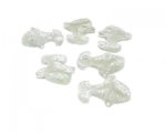 24 x 18mm White Stripe Fish Pressed Glass Bead, 6 beads 24 x 18mm White Stripe Fish Pressed Glass Bead, 6 beads