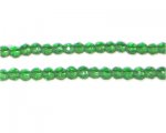 4mm Green Faceted Round Glass Bead, 12" string 4mm Green Faceted Round Glass Bead, 12" string
