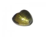 28mm Antique Gold Foil Heart Handmade Lampwork Glass Bead 28mm Antique Gold Foil Heart Handmade Lampwork Glass Bead