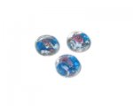 12mm Turquoise Floral Flat Round Handmade Lampwork Bead, 5 beads 12mm Turquoise Floral Flat Round Handmade Lampwork Bead, 5 beads