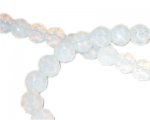 10mm Milky White Semi-Opaque Faceted Glass Bead, 16" string 10mm Milky White Semi-Opaque Faceted Glass Bead, 16" string