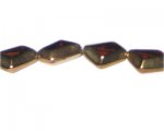 18 x 14mm Deep Gold Vintage-Style Polygon Glass Bead, approx. 6 18 x 14mm Deep Gold Vintage-Style Polygon Glass Bead, approx. 6