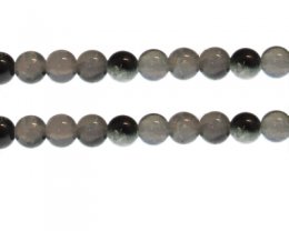 (image for) 10mm Black/Gray Duo-Style Glass Bead, approx. 18 beads