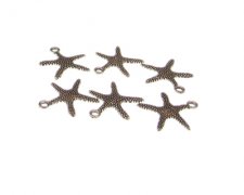 (image for) 18mm Starfish Silver Metal Charm, 6 charms