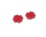 15mm Red Dyed Turquoise Cross, 4 crosses 15mm Red Dyed Turquoise Cross, 4 crosses