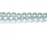 10mm Silver Blue Glass Pearl Bead, approx. 22 beads 10mm Silver Blue Glass Pearl Bead, approx. 22 beads