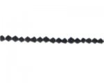 4mm Black Bi-cone Glass Bead, 12" string 4mm Black Bi-cone Glass Bead, 12" string