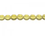 10mm Pale Yellow Pressed Glass Flat Round Bead, 12" string 10mm Pale Yellow Pressed Glass Flat Round Bead, 12" string