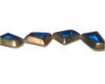 18 x 14mm Turquoise Vintage-Style Polygon Glass Bead, approx. 6 18 x 14mm Turquoise Vintage-Style Polygon Glass Bead, approx. 6