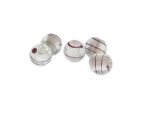 10mm Crystal Stripe Foil Lampwork Glass Bead, 5 beads 10mm Crystal Stripe Foil Lampwork Glass Bead, 5 beads