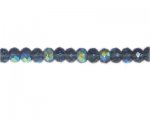 8 x 6mm Midnight Blue AB Finish Rondelle Faceted Bead, 13" strin 8 x 6mm Midnight Blue AB Finish Rondelle Faceted Bead, 13" strin