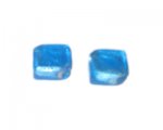 14mm Turquoise Foil Diamond Lampwork Glass Bead, 5 beads 14mm Turquoise Foil Diamond Lampwork Glass Bead, 5 beads