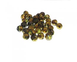 (image for) Approx. 1oz. x 6mm Half Gold Electroplated Glass Beads