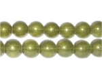 10mm Olive Pearlised Glass Bead, approx. 24 beads 10mm Olive Pearlised Glass Bead, approx. 24 beads