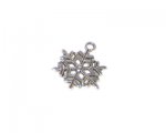 24 x 28mm Antique Silver Snowflake Metal Charm - 4 charms 24 x 28mm Antique Silver Snowflake Metal Charm - 4 charms