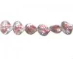 14 x 12mm Crystal/Light Plum Pressed Glass Shell Bead, 6 beads 14 x 12mm Crystal/Light Plum Pressed Glass Shell Bead, 6 beads
